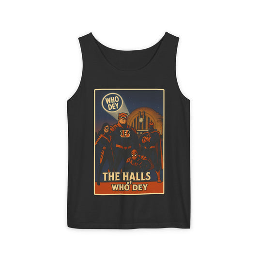Vintage-Inspired Graphic Tank Top - Retro ‘Who Dey’ Design, Perfect for Game Days, Casual Outings, Summer Festivals, Gifts