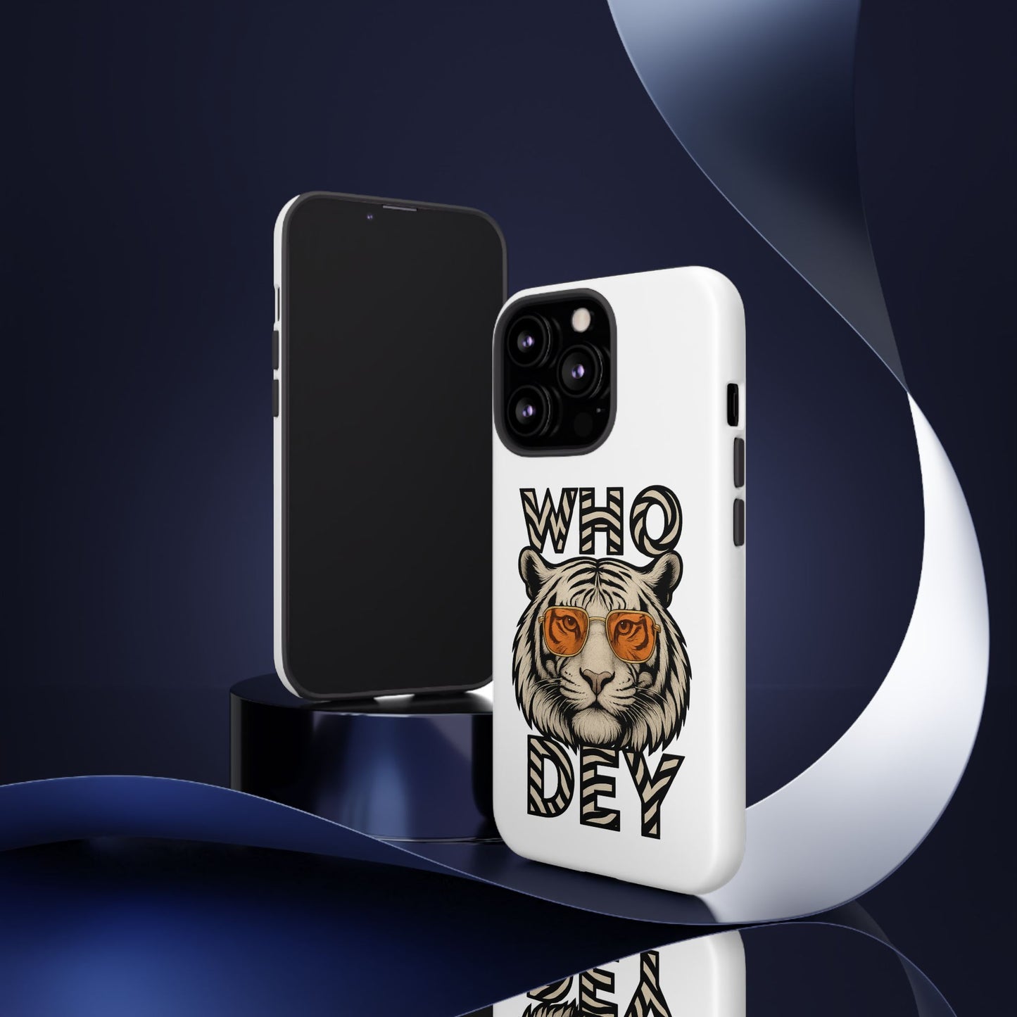 White Bengal Phone Case with Cool Tiger Design | Who Dey | Perfect Gift for Bengals fans