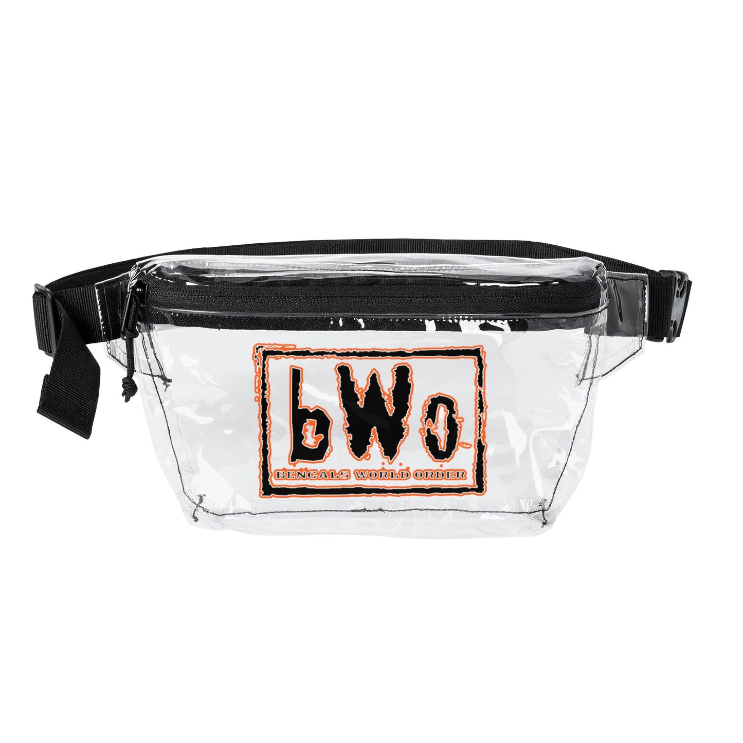 bWo Bengla World Order Transparent Fanny Pack — Clear Stadium Bag with bWo Logo