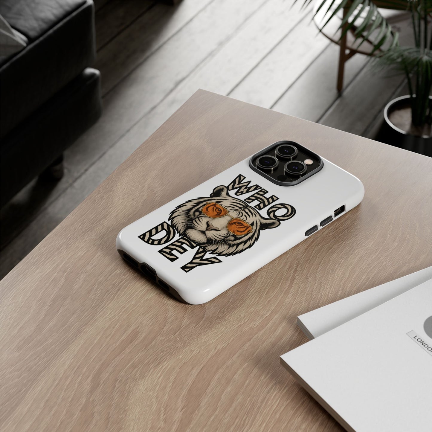 White Bengal Phone Case with Cool Tiger Design | Who Dey | Perfect Gift for Bengals fans
