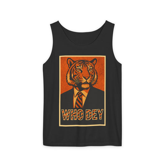 Who Dey Tiger Unisex Tank Top | Fun Apparel for Game Day, Sports Events, Summer Gatherings, Tailgating, Gift for Fans