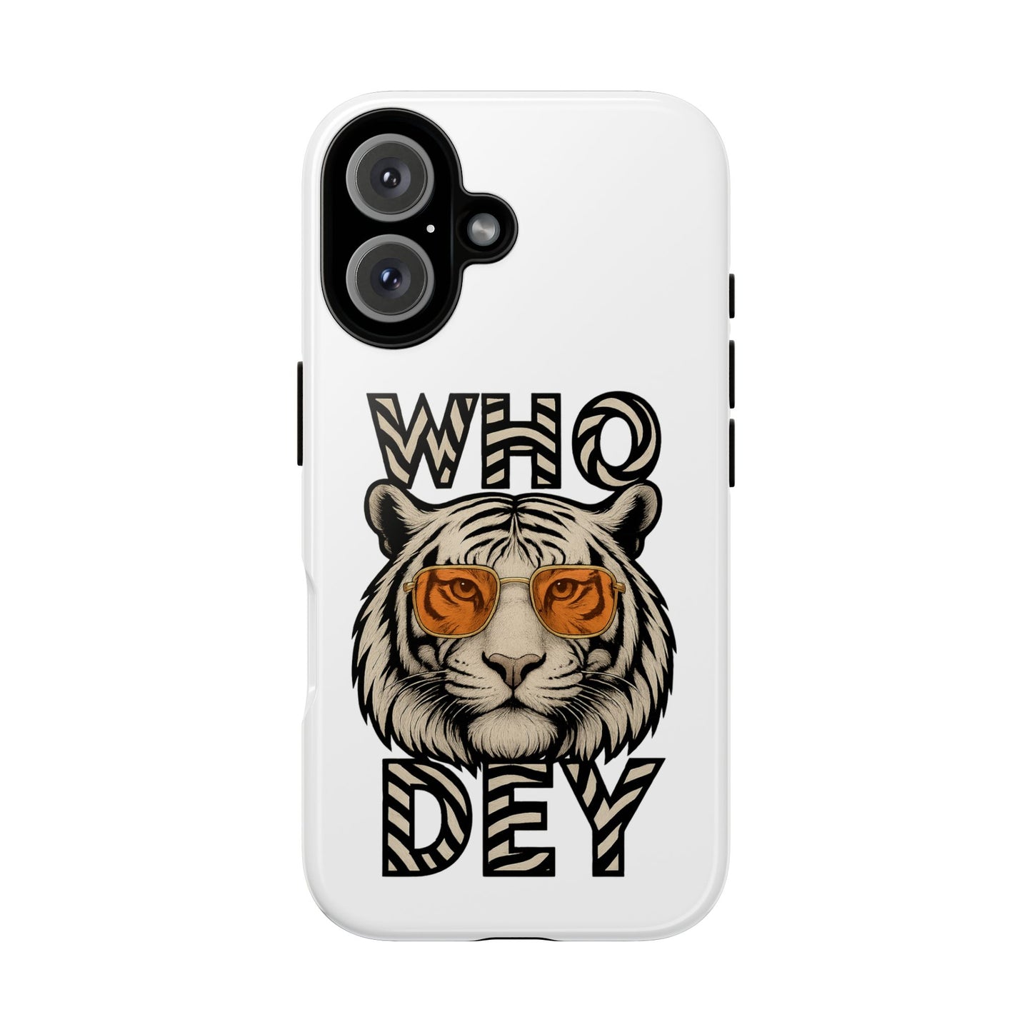 White Bengal Phone Case with Cool Tiger Design | Who Dey | Perfect Gift for Bengals fans