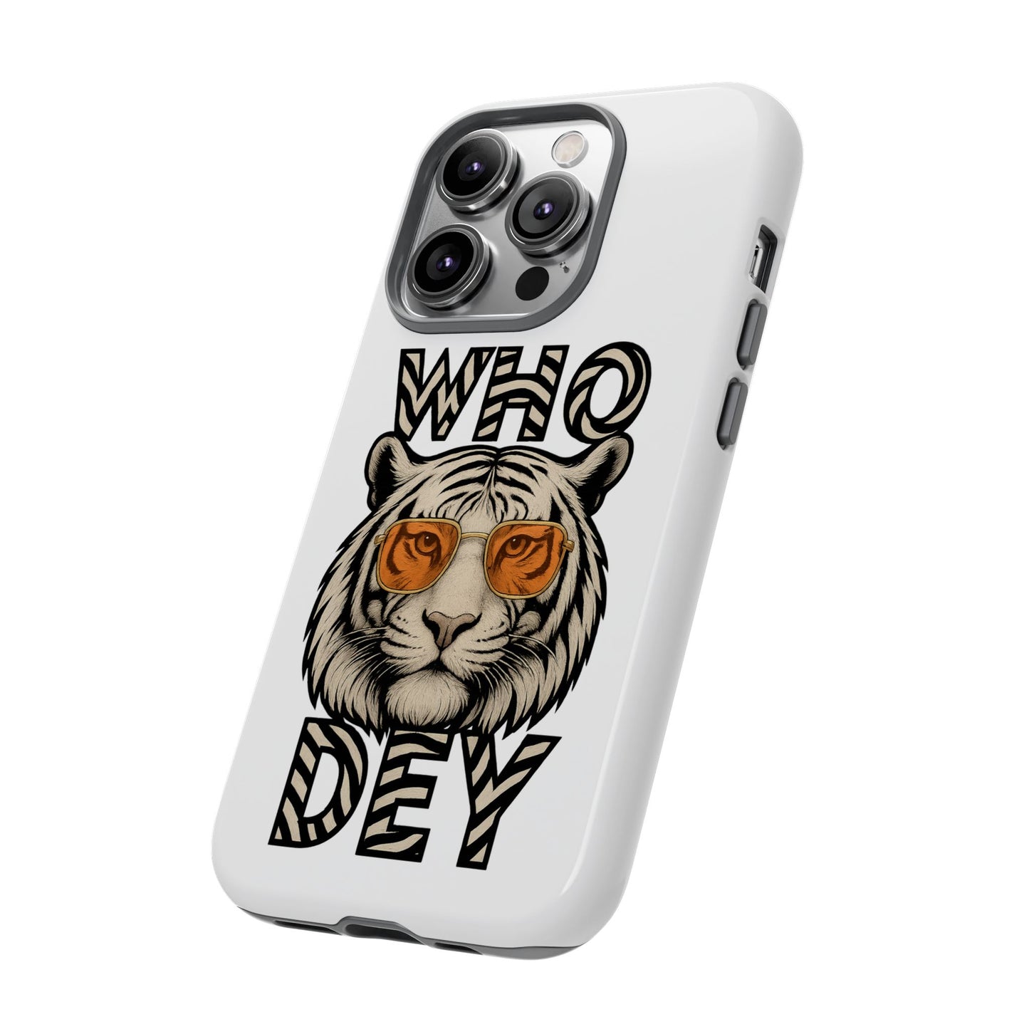 White Bengal Phone Case with Cool Tiger Design | Who Dey | Perfect Gift for Bengals fans