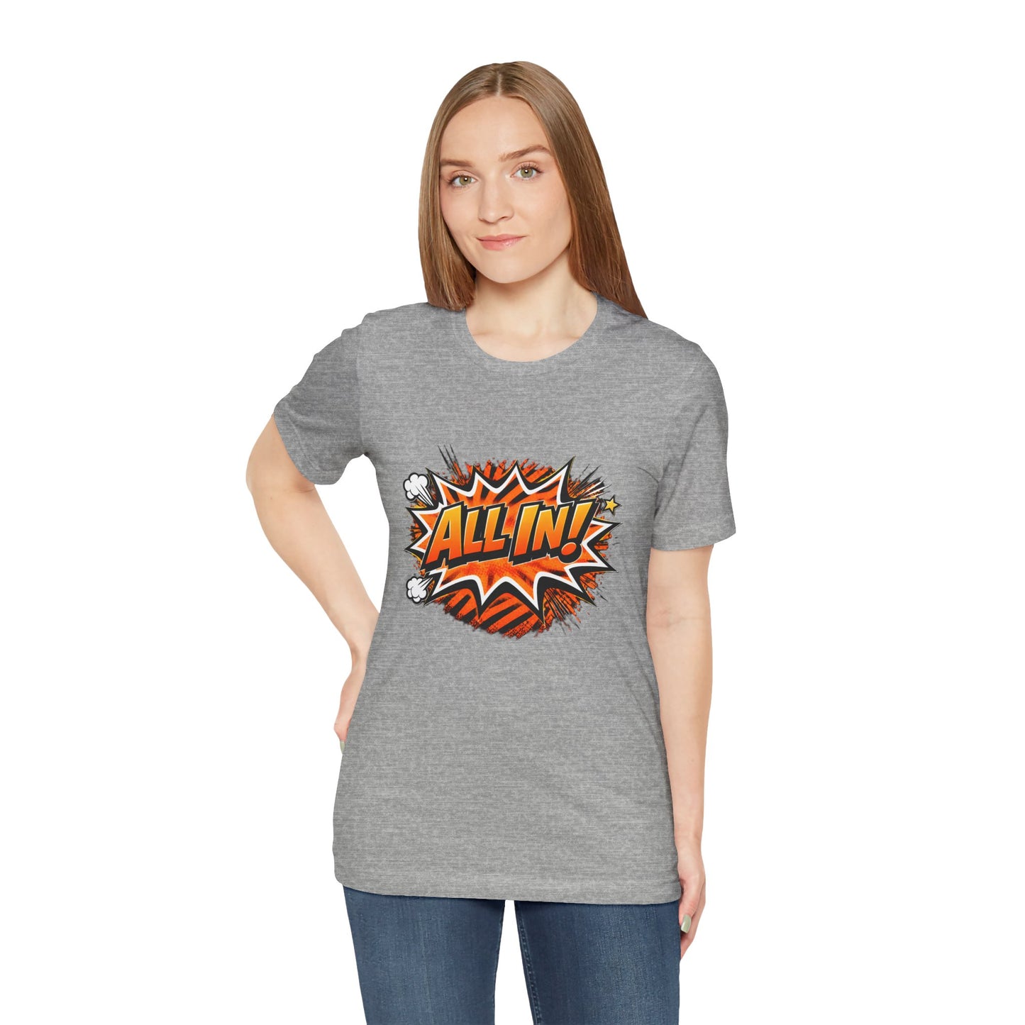 All In! Graphic Tee — Bold Comic Pop Art Shirt