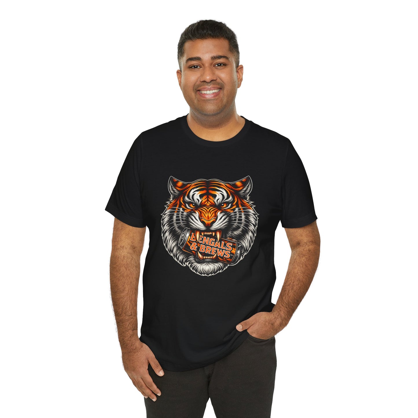 Bengals and Brews Football Tee — Bengals Fans Pride Orange Shirt