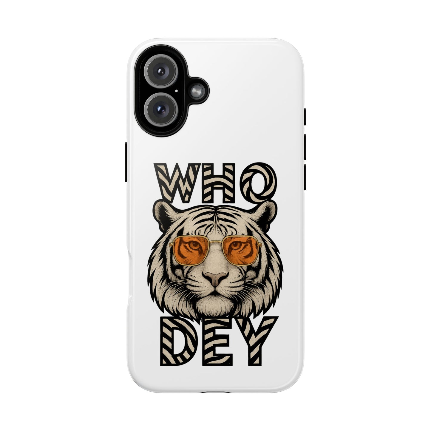 White Bengal Phone Case with Cool Tiger Design | Who Dey | Perfect Gift for Bengals fans