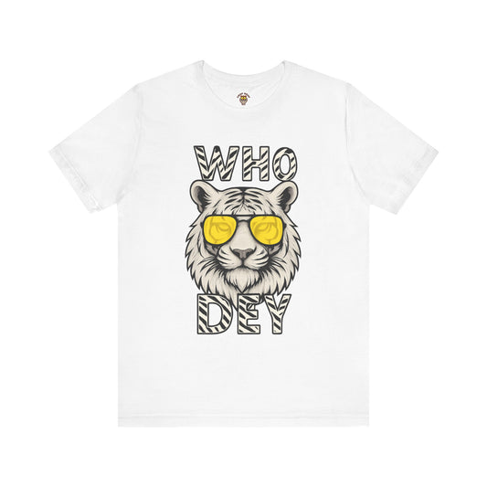 WhiteOut Bengal Tiger Graphic Who Dey Tee