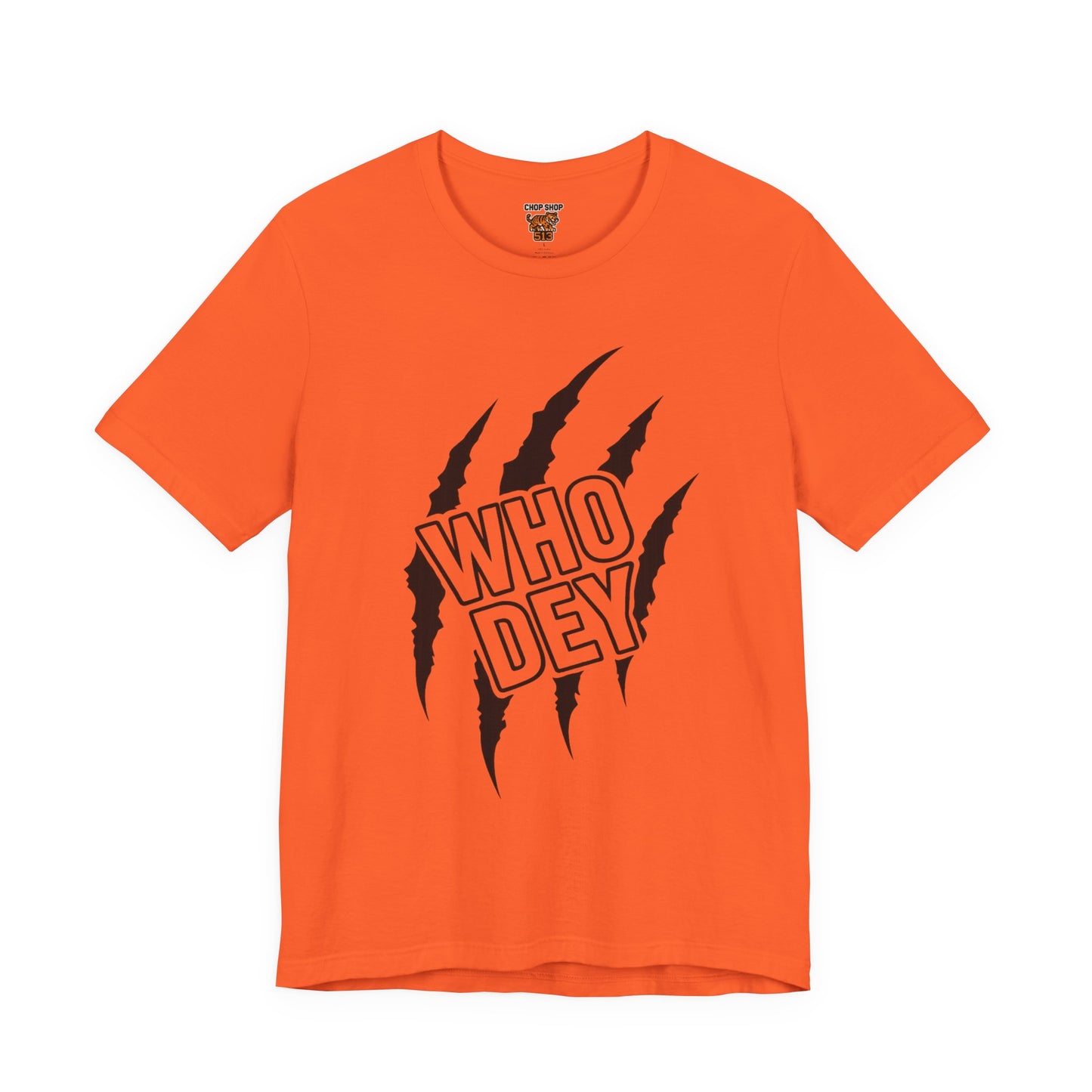 White/Orange/Black Who Dey Claw T-Shirt — Bengals Fan Graphic Tee