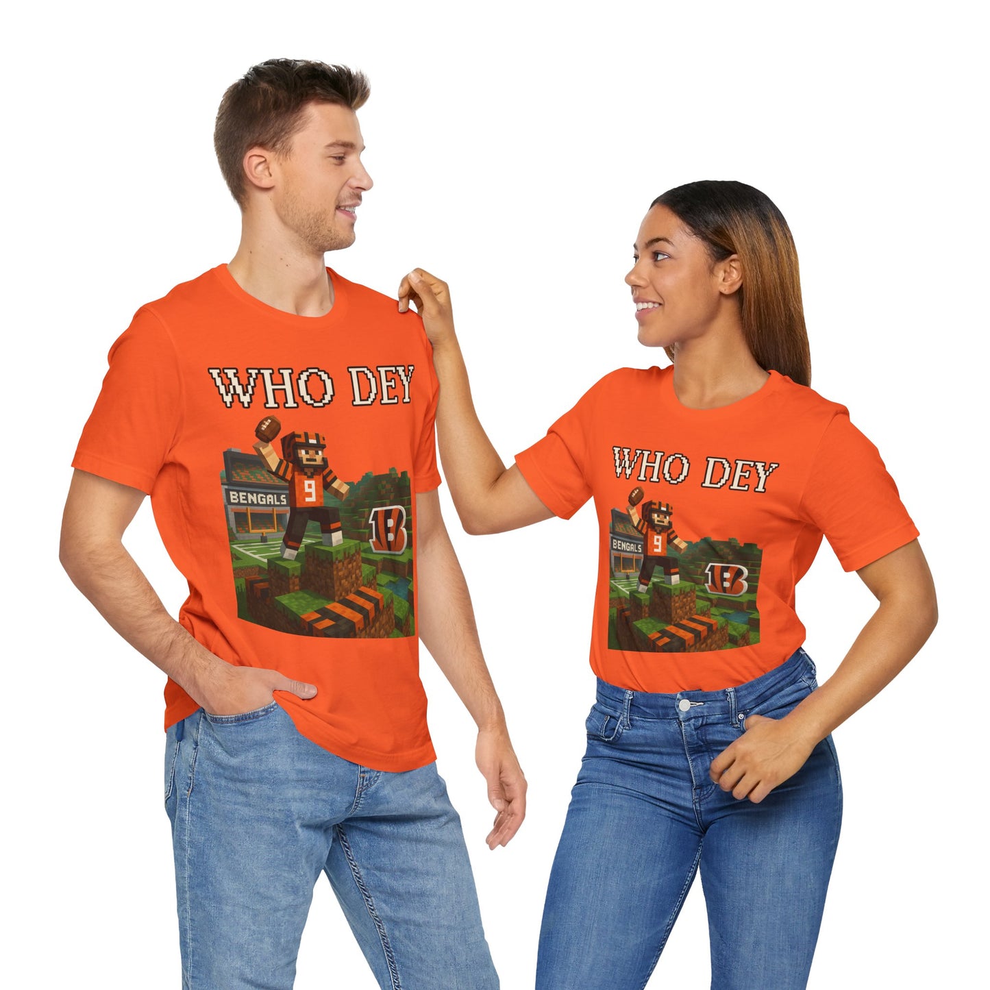 'Who Dey' Minecraft Inspired Unisex Jersey Short Sleeve Shirt, Game Day Apparel, Sportswear, Gift for Him, Unique [...]