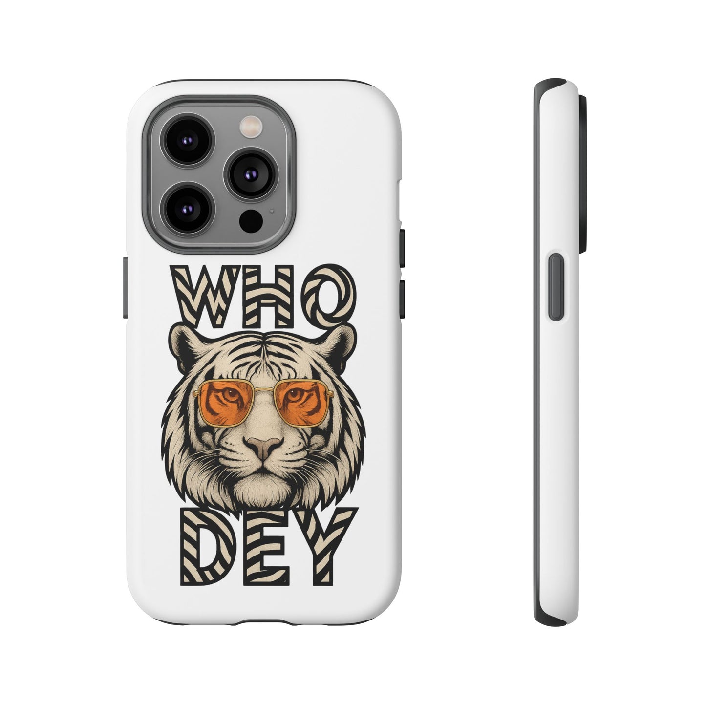 White Bengal Phone Case with Cool Tiger Design | Who Dey | Perfect Gift for Bengals fans