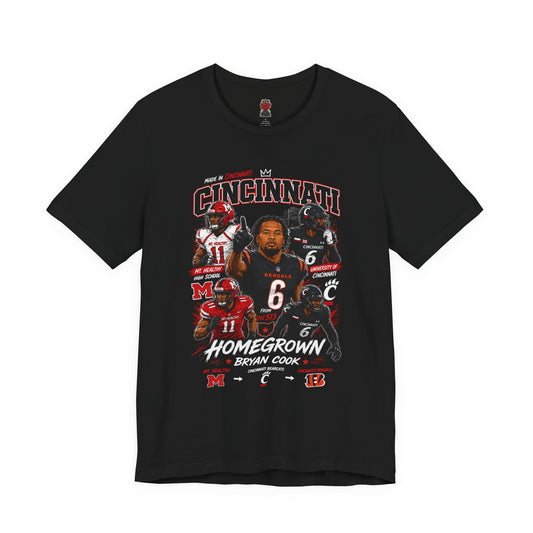 Cincinnati Homegrown Bryan Cook Tee — Football Fan Shirt