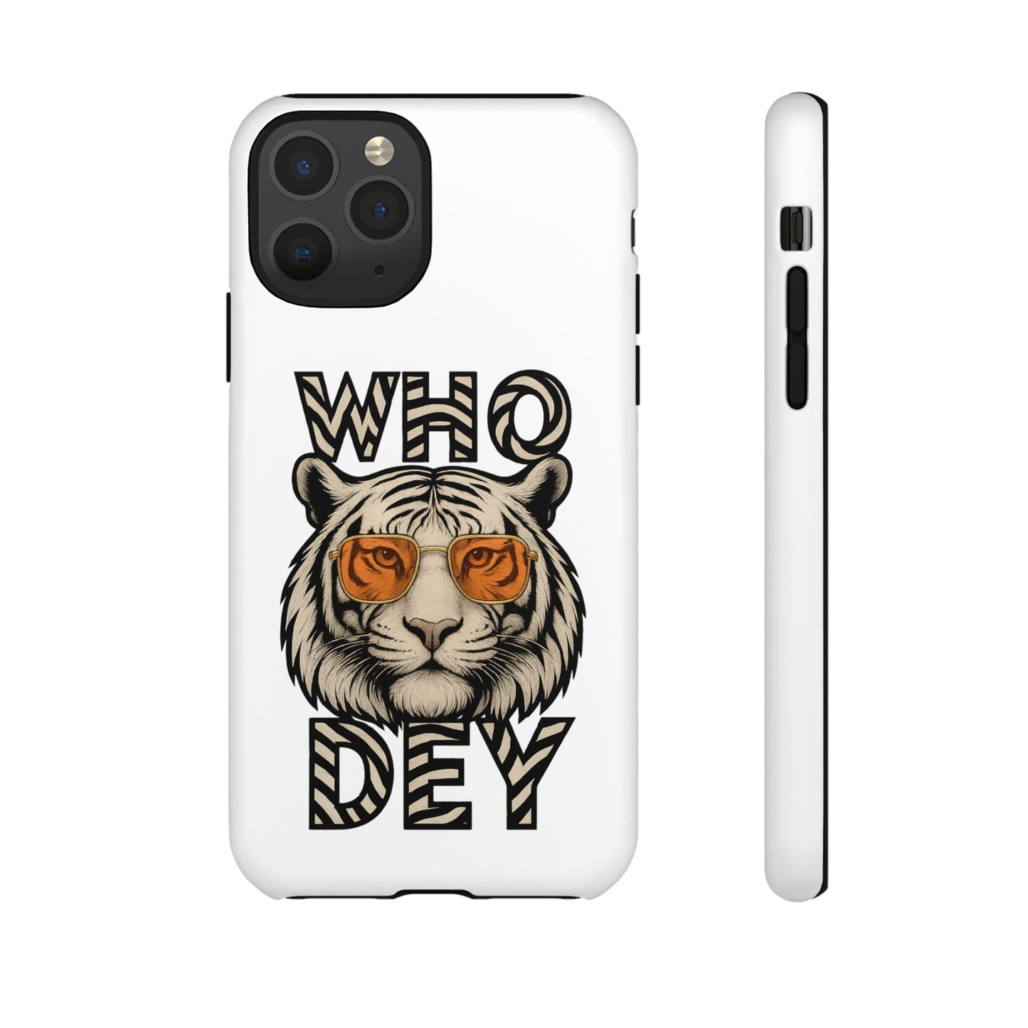 White Bengal Phone Case with Cool Tiger Design | Who Dey | Perfect Gift for Bengals fans