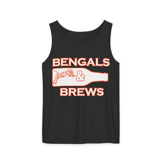 Bengals & Brews Tank Top, Unisex Sleeveless Shirt, Sports Fan Apparel, Game Day Wear, Summer Beach Top, College Party Outfit