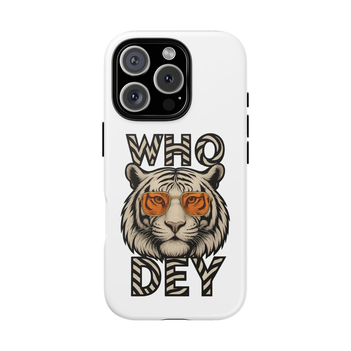 White Bengal Phone Case with Cool Tiger Design | Who Dey | Perfect Gift for Bengals fans