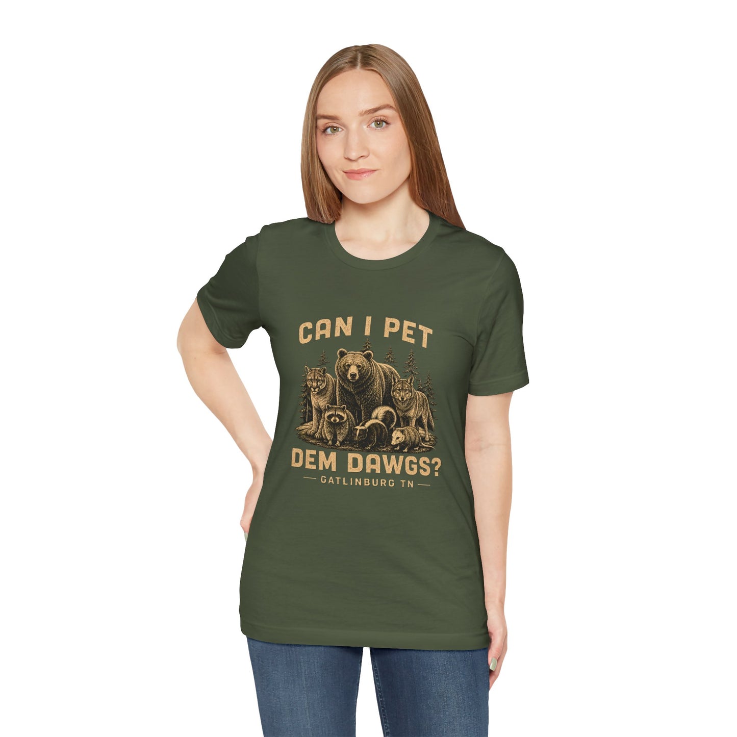 Can I Pet Dem Dawgs? Gatlinburg TN Vintage Wildlife Tee