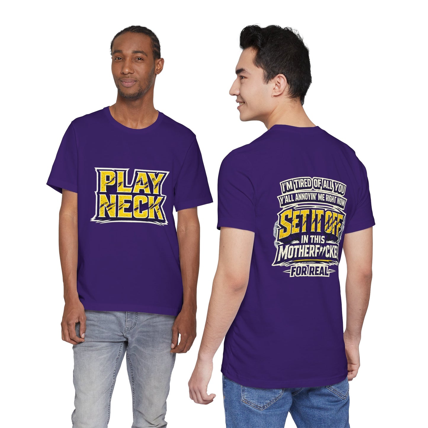 Play Neck Set it off Graphic Tee — Bold 'Set It Off' Band-Style Shirt