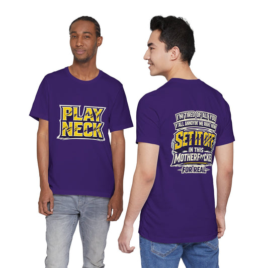 Play Neck Set it off Graphic Tee — Bold 'Set It Off' Band-Style Shirt