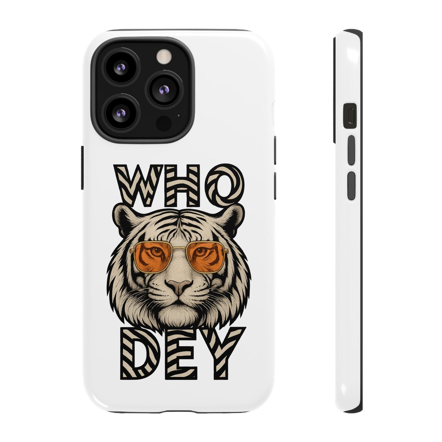 White Bengal Phone Case with Cool Tiger Design | Who Dey | Perfect Gift for Bengals fans