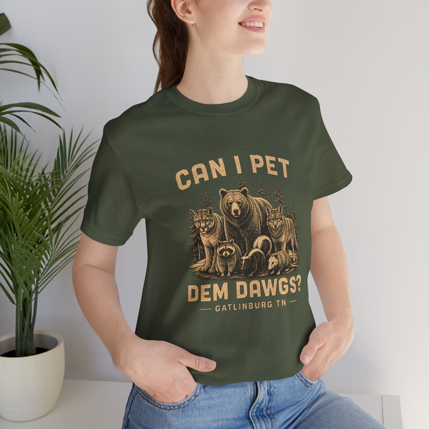 Can I Pet Dem Dawgs? Gatlinburg TN Vintage Wildlife Tee