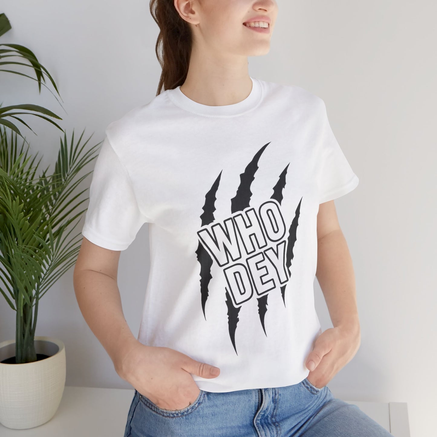 White/Orange/Black Who Dey Claw T-Shirt — Bengals Fan Graphic Tee