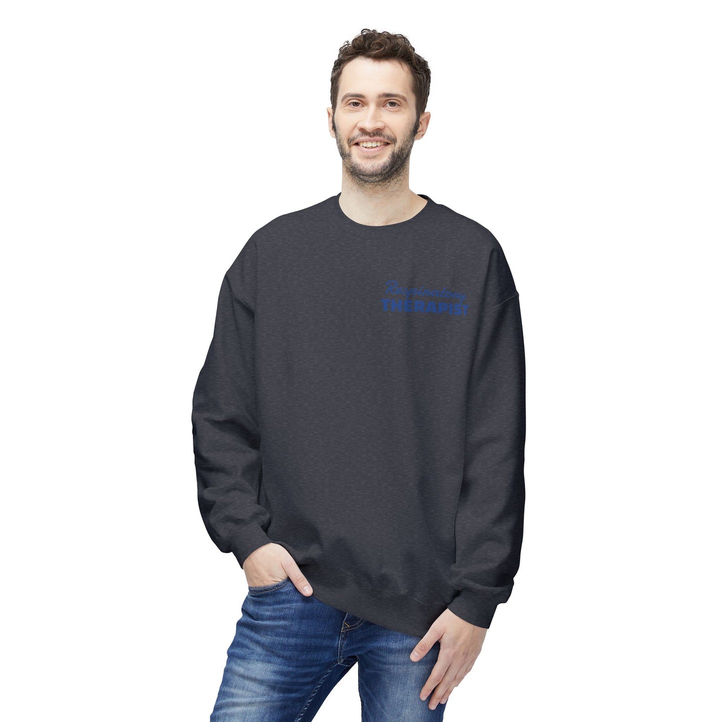 Breathing Anatomy Crewneck Sweatshirt — "It's Just Breathing" Pulmonary Science Pullover