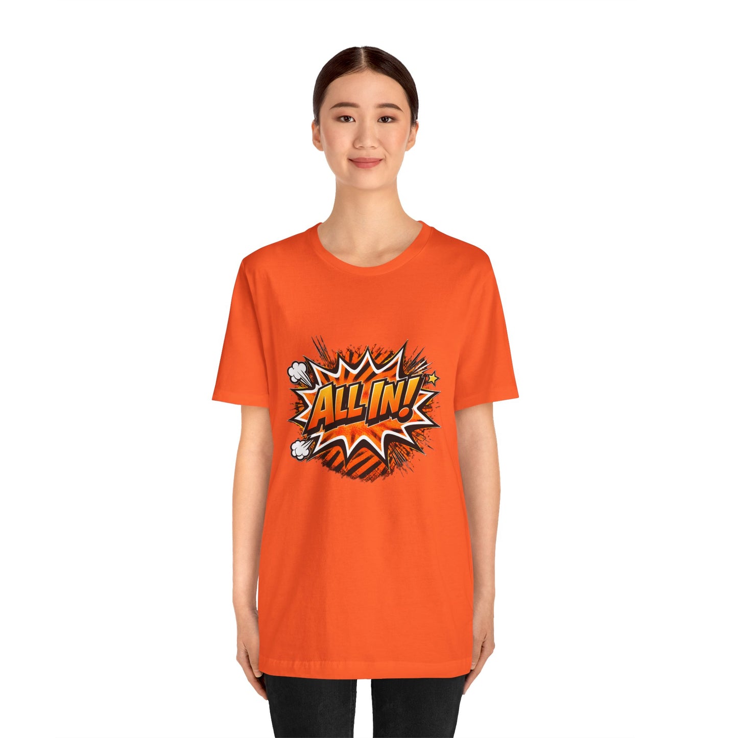 All In! Graphic Tee — Bold Comic Pop Art Shirt