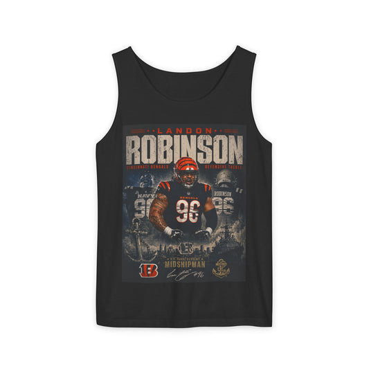 Landon Robinson #96 Bengals/Navy Football Tank Top — Vintage Game-Day Jersey Tribute