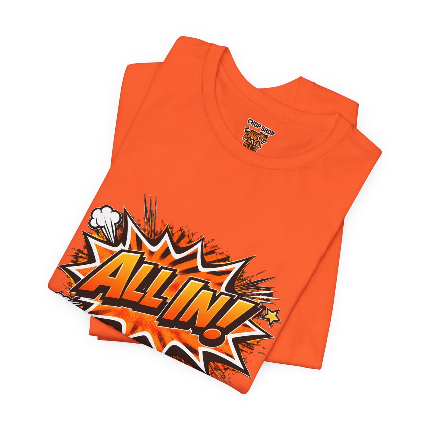 All In! Graphic Tee — Bold Comic Pop Art Shirt