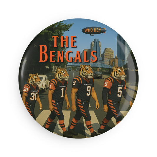 The Bengals Button Magnet Set | NFL Team Fan Decor, Sports Souvenirs, Game Day Gifts, Home & Office Accessories, Round Magnet