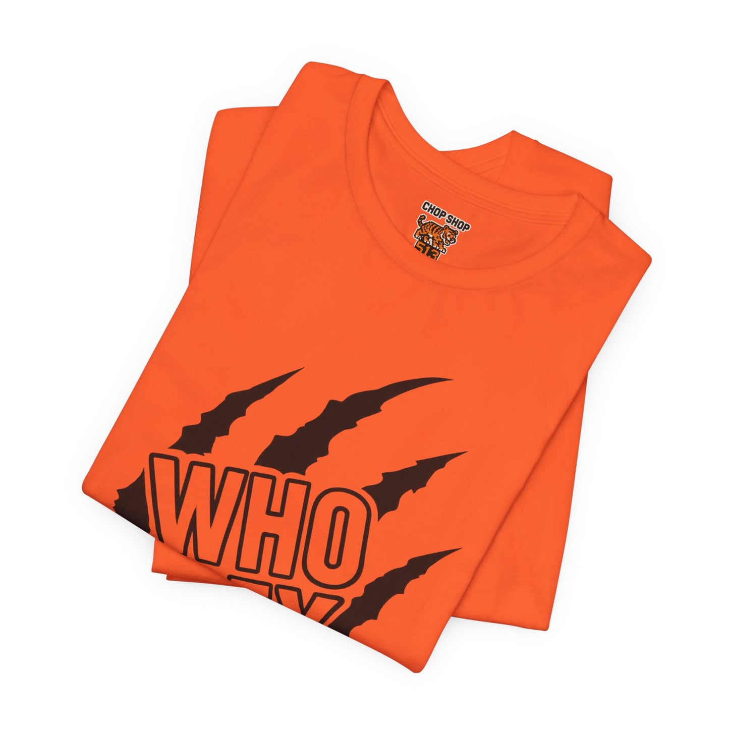 White/Orange/Black Who Dey Claw T-Shirt — Bengals Fan Graphic Tee