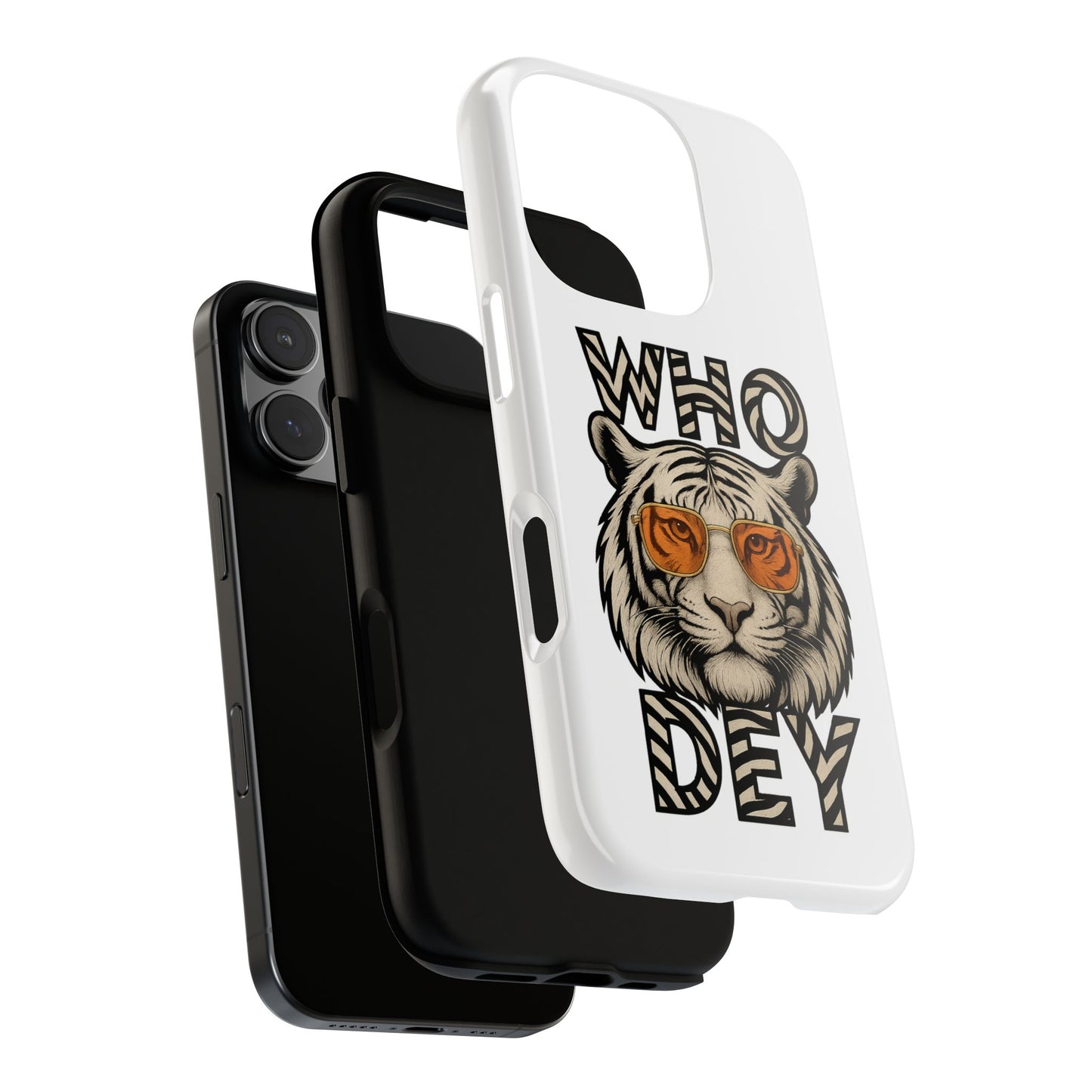 White Bengal Phone Case with Cool Tiger Design | Who Dey | Perfect Gift for Bengals fans