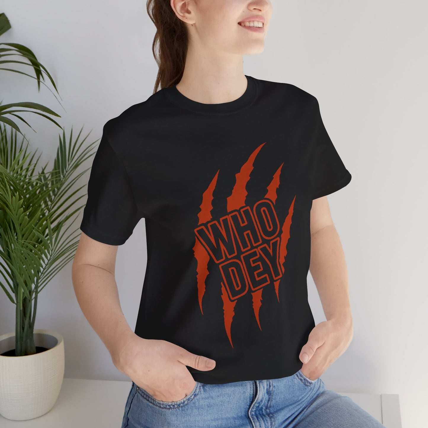 White/Orange/Black Who Dey Claw T-Shirt — Bengals Fan Graphic Tee