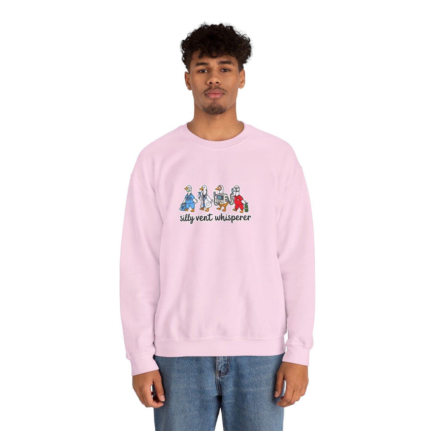 Crewneck Sweatshirt — "Silly Vent Whisperer" Cartoon Characters Graphic