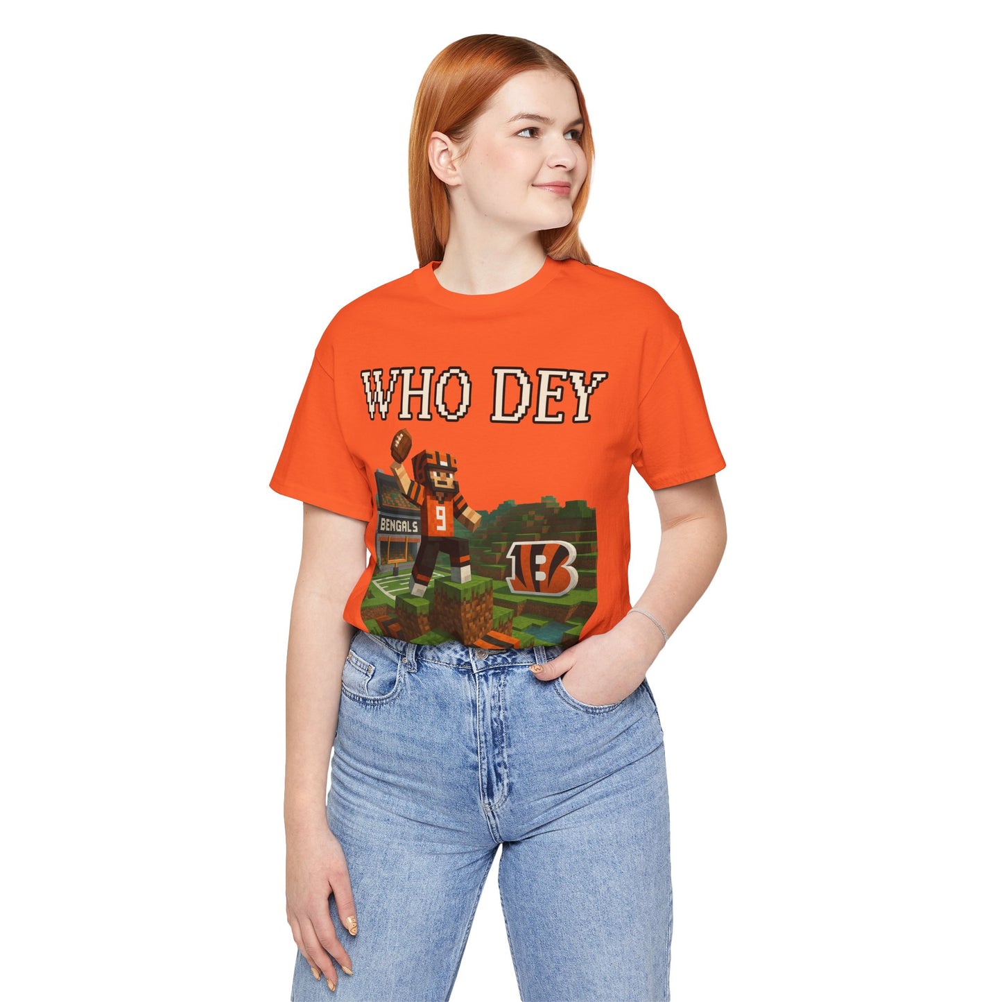 'Who Dey' Minecraft Inspired Unisex Jersey Short Sleeve Shirt, Game Day Apparel, Sportswear, Gift for Him, Unique [...]