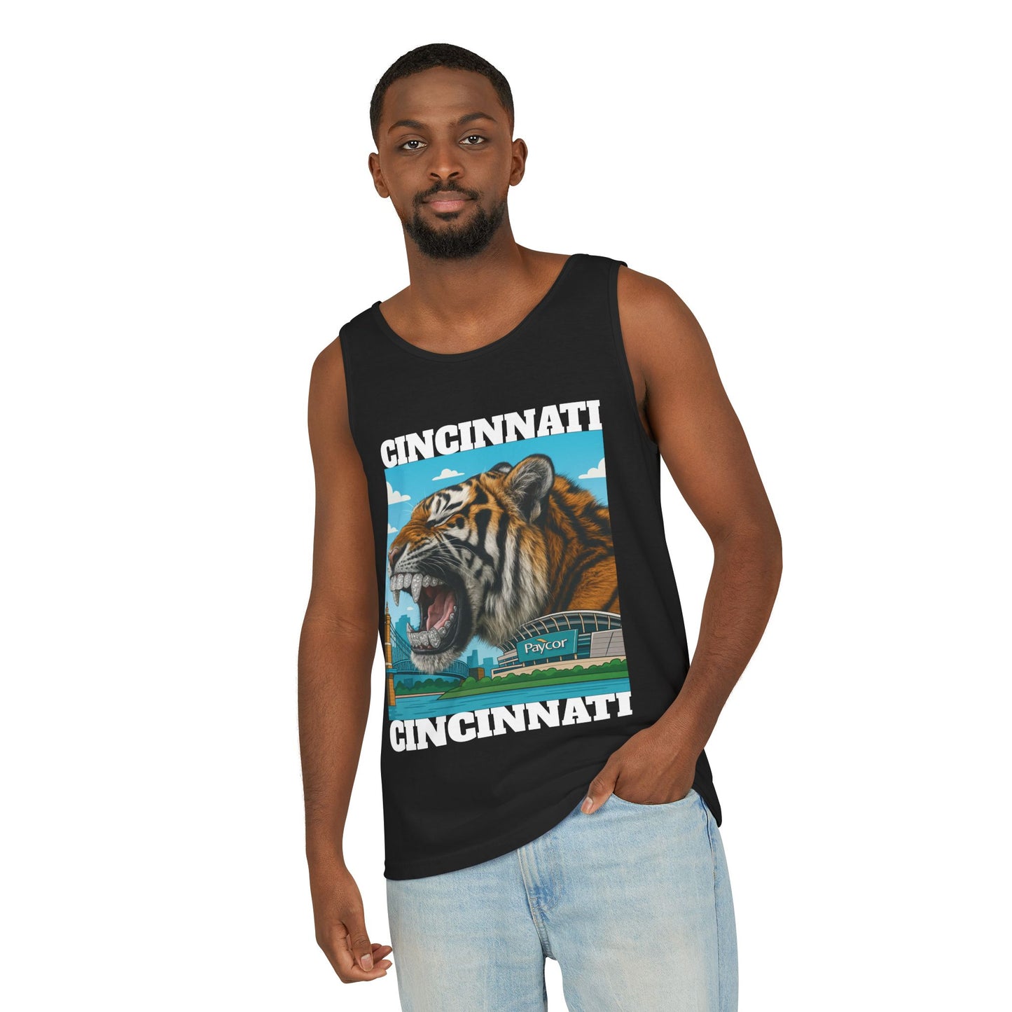 Roaring Tiger Grills Tank Top — Vintage-Look Wildlife Graphic Tank