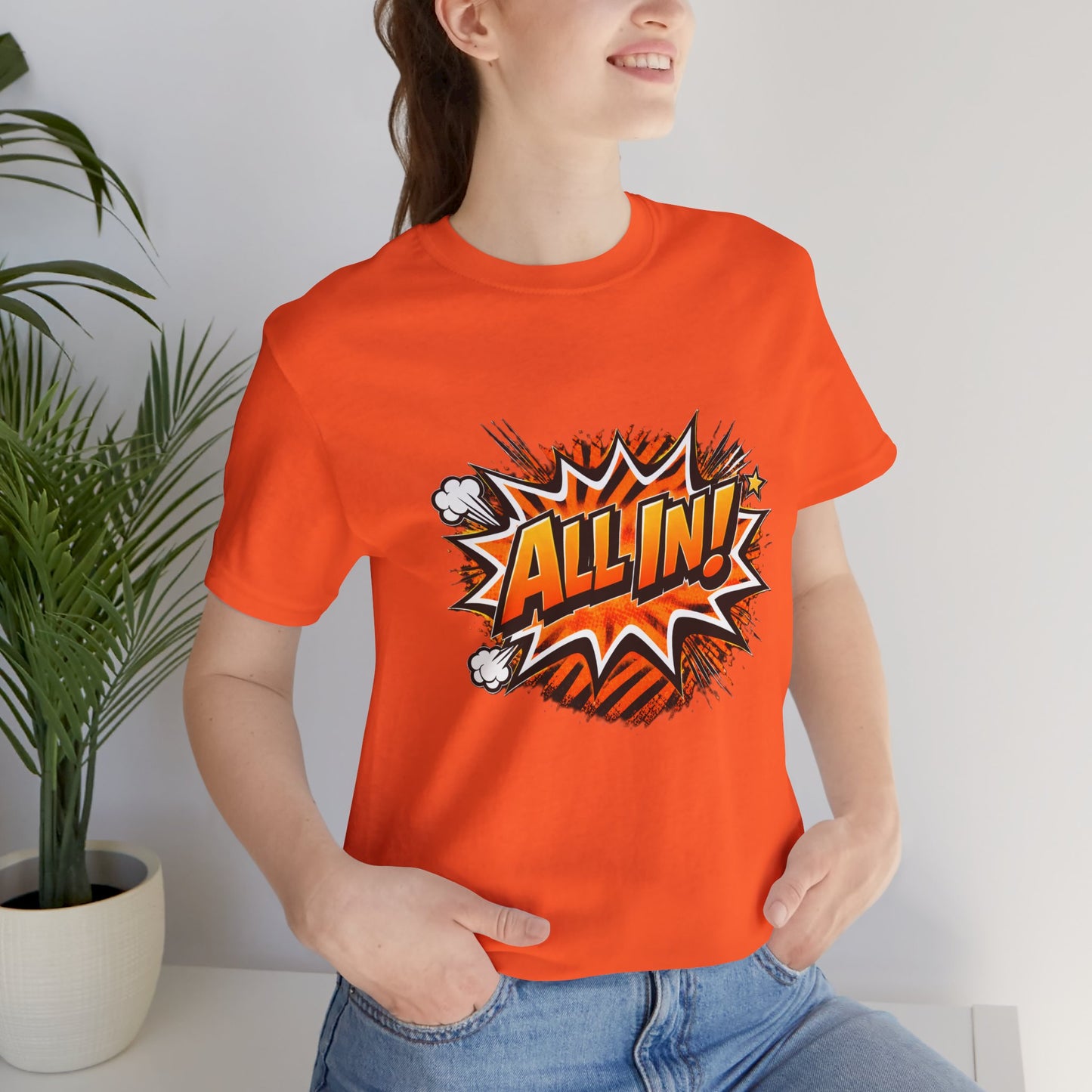 All In! Graphic Tee — Bold Comic Pop Art Shirt