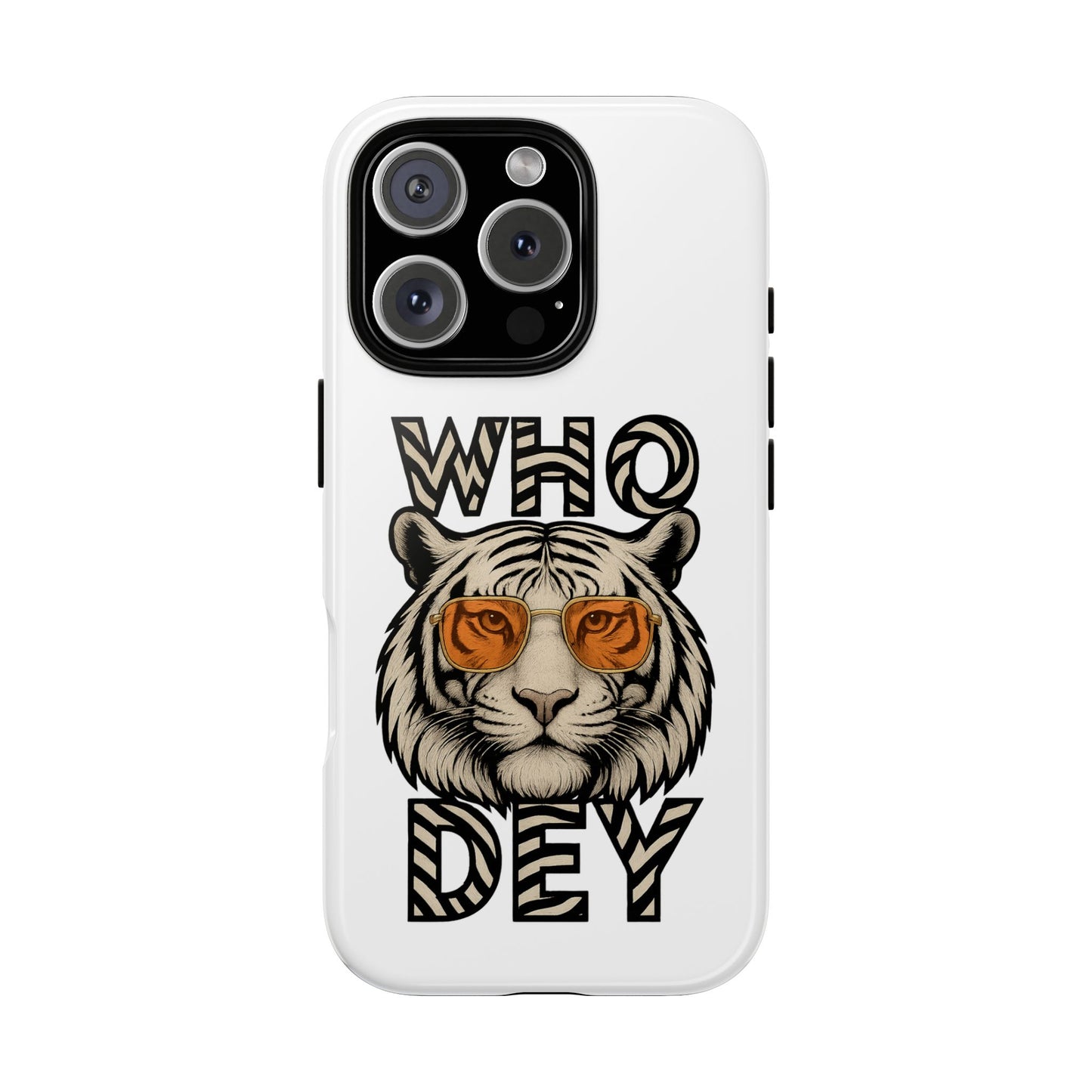 White Bengal Phone Case with Cool Tiger Design | Who Dey | Perfect Gift for Bengals fans