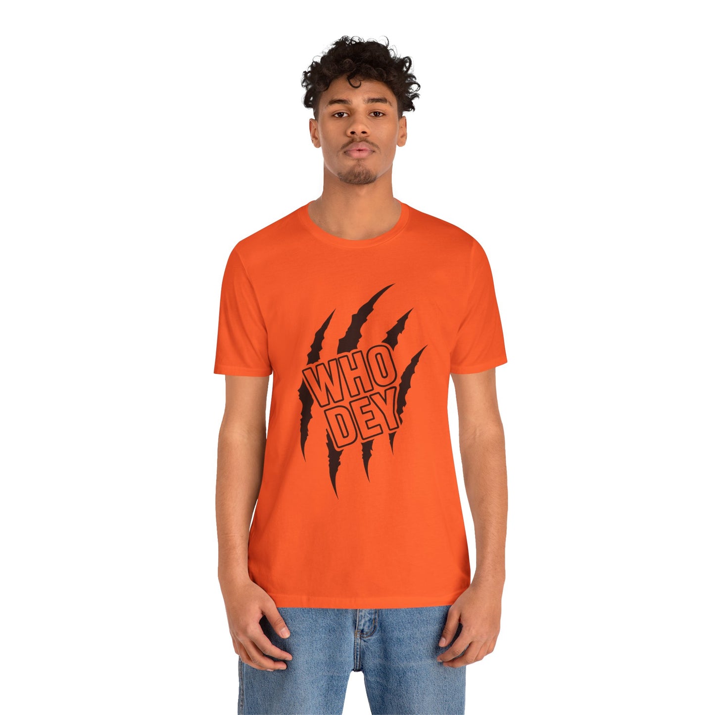 White/Orange/Black Who Dey Claw T-Shirt — Bengals Fan Graphic Tee