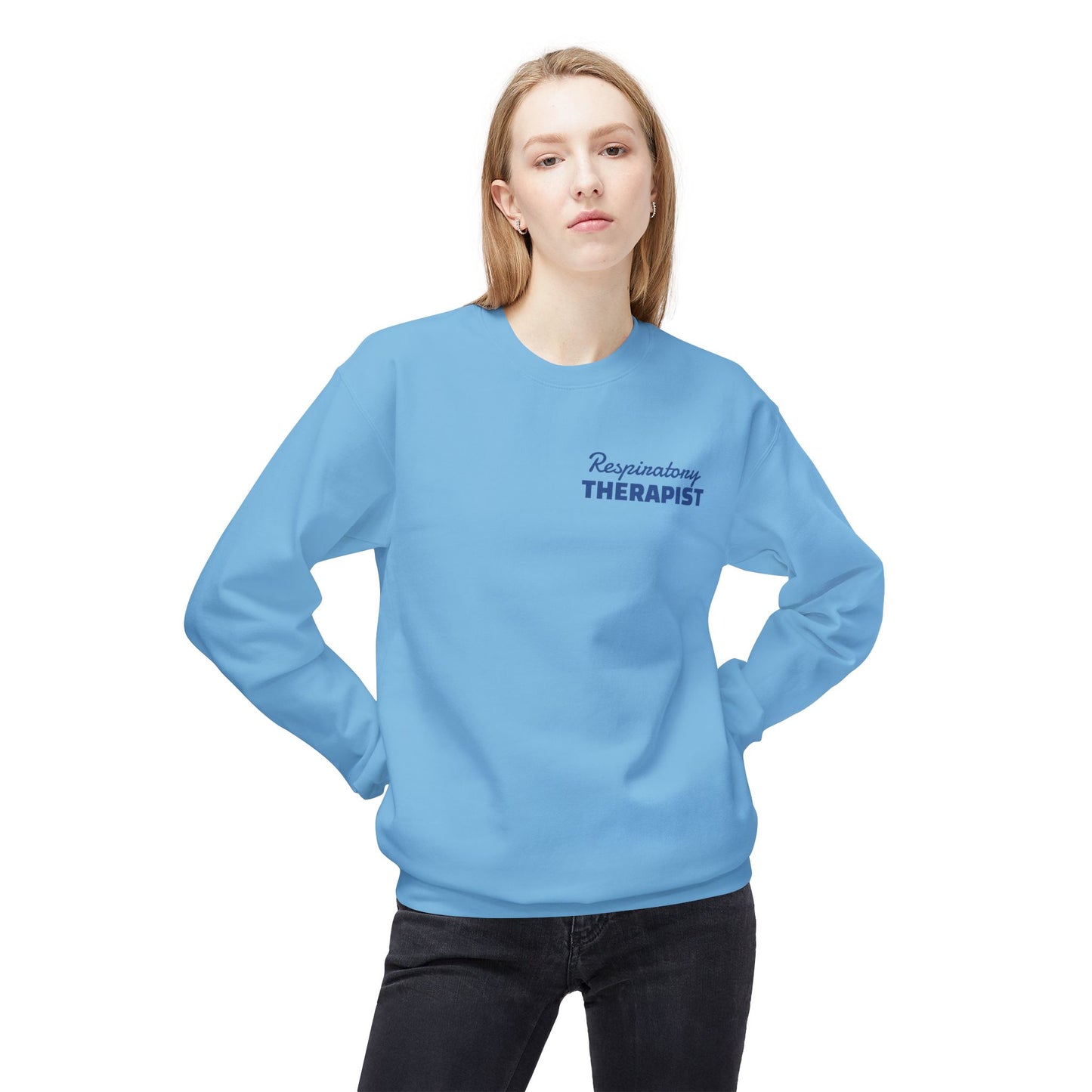 Breathing Anatomy Crewneck Sweatshirt — "It's Just Breathing" Pulmonary Science Pullover