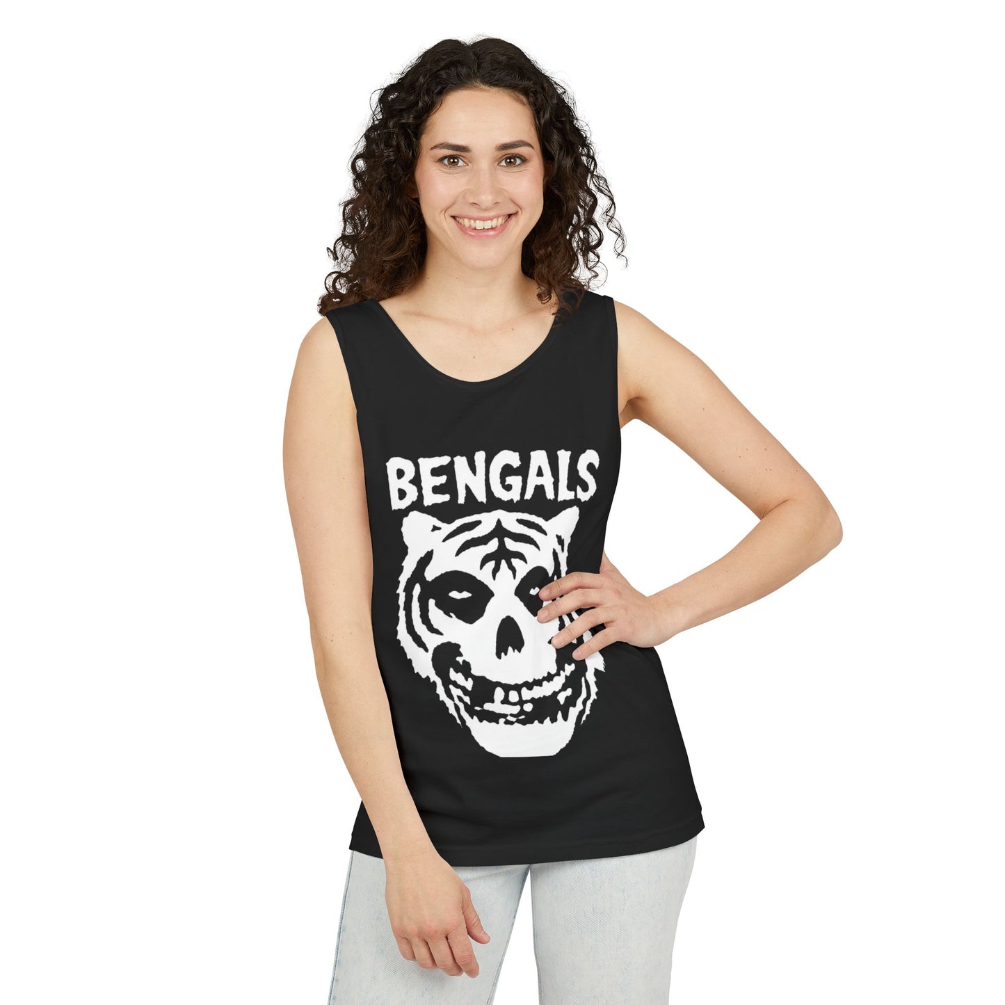 Bengals Skull Tank Top — Vintage Tiger Skull Graphic Muscle Tank