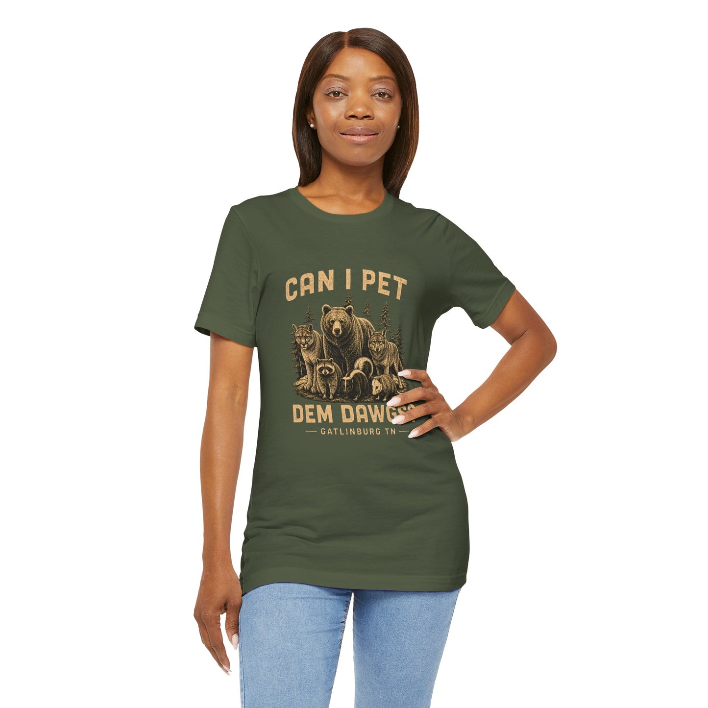 Can I Pet Dem Dawgs? Gatlinburg TN Vintage Wildlife Tee