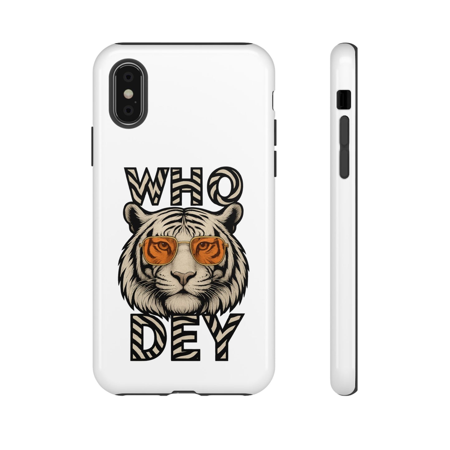 White Bengal Phone Case with Cool Tiger Design | Who Dey | Perfect Gift for Bengals fans
