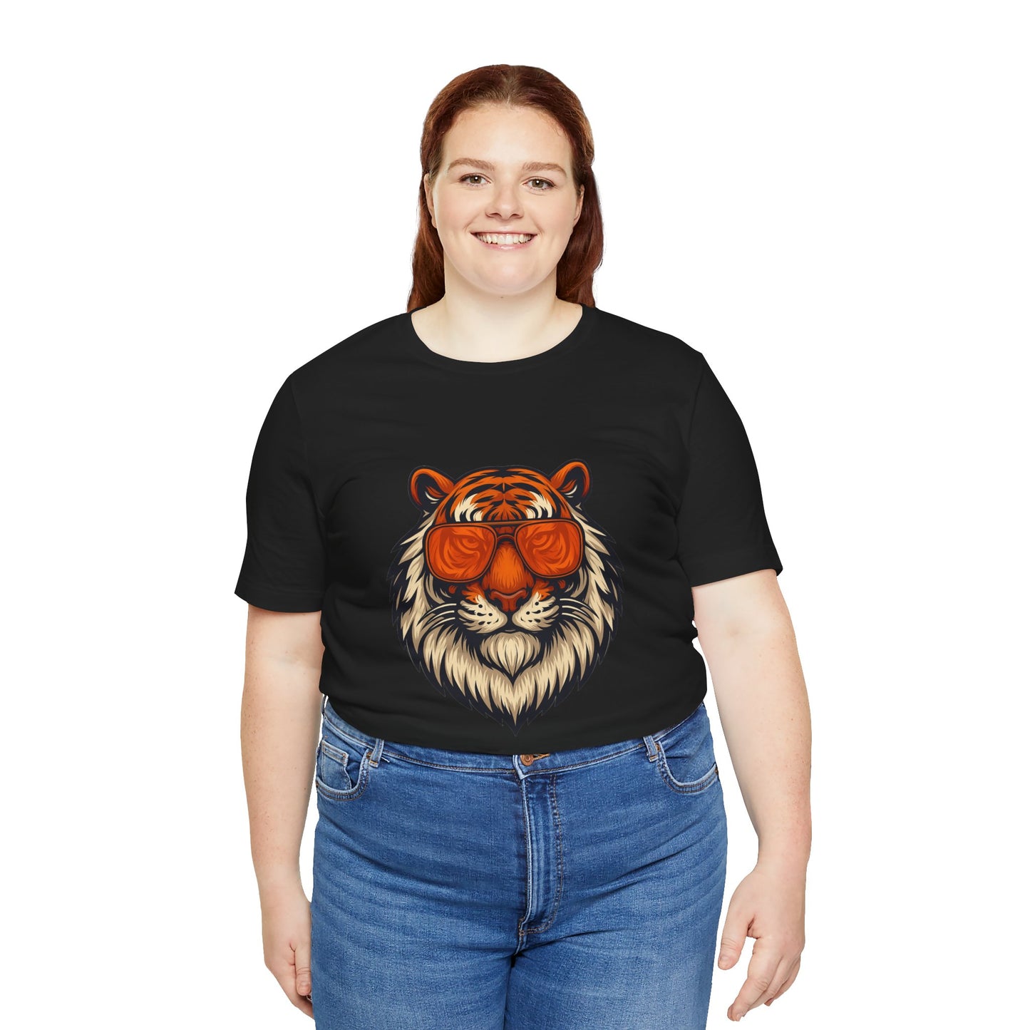 Orange Tint Bengal Cool Tiger Graphic Tee - Unisex Jersey Short Sleeve T-Shirt