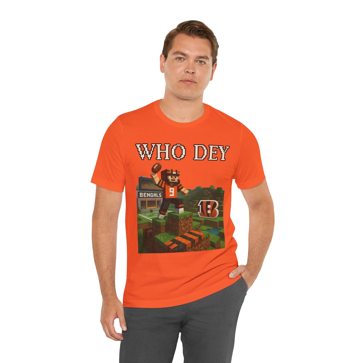 'Who Dey' Minecraft Inspired Unisex Jersey Short Sleeve Shirt, Game Day Apparel, Sportswear, Gift for Him, Unique [...]