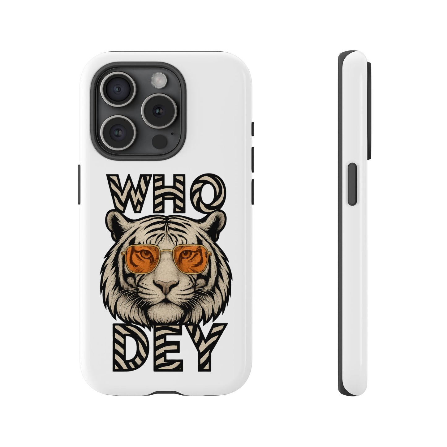 White Bengal Phone Case with Cool Tiger Design | Who Dey | Perfect Gift for Bengals fans