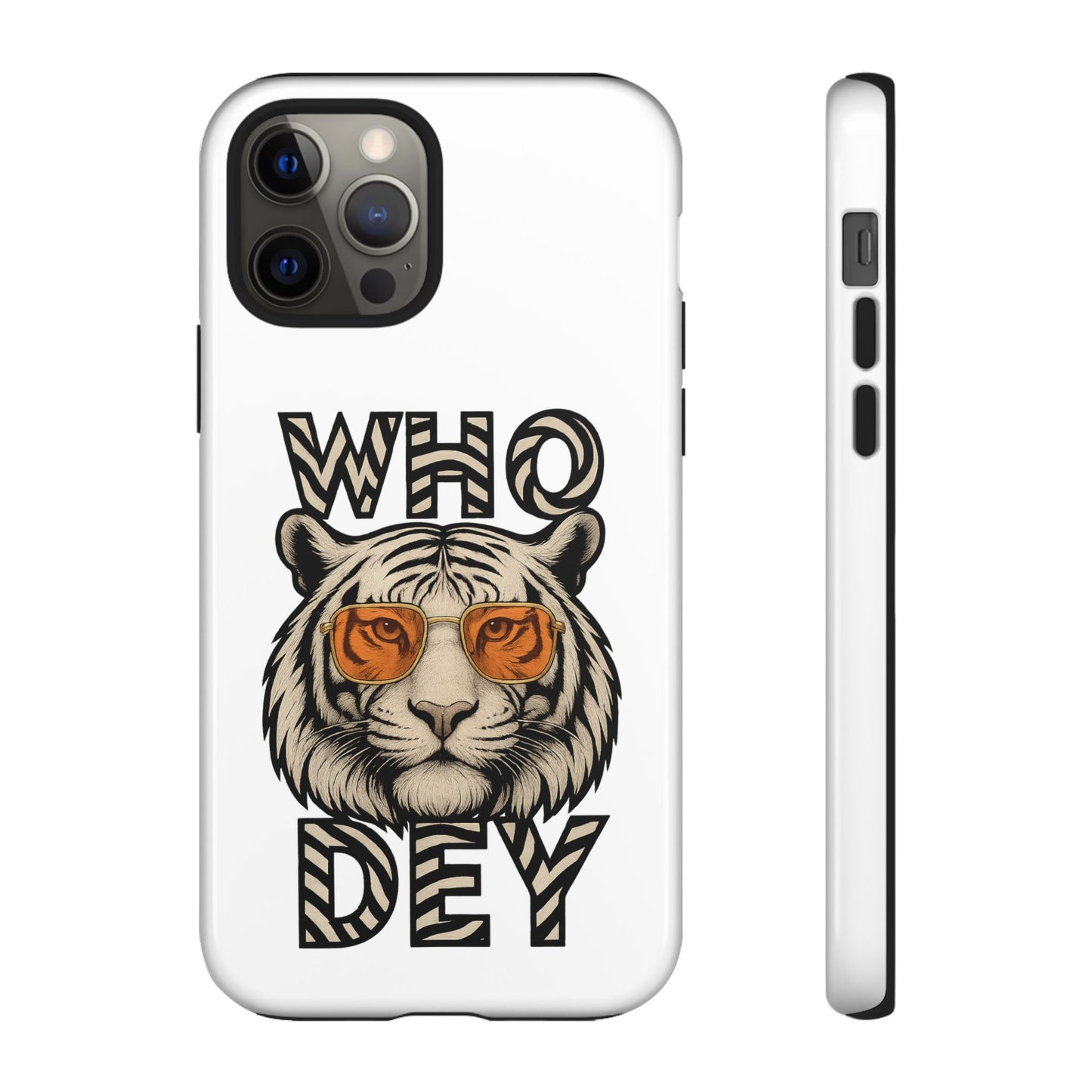 White Bengal Phone Case with Cool Tiger Design | Who Dey | Perfect Gift for Bengals fans