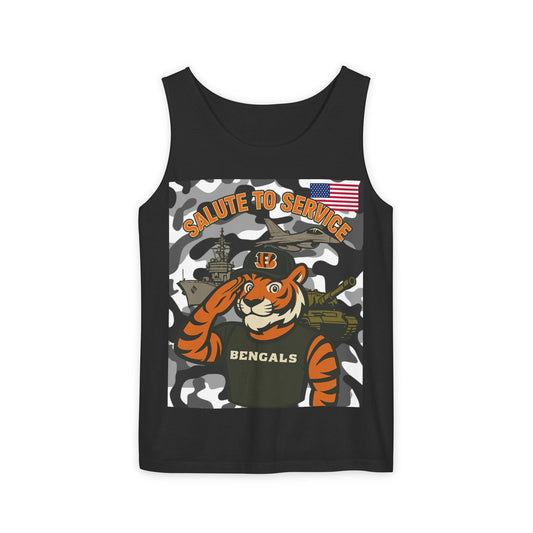 Salute to Service Tank Top - Military Tribute Apparel, Unisex Summer Wear, Sports Fan Gear, Outdoor BBQ Vintage Style