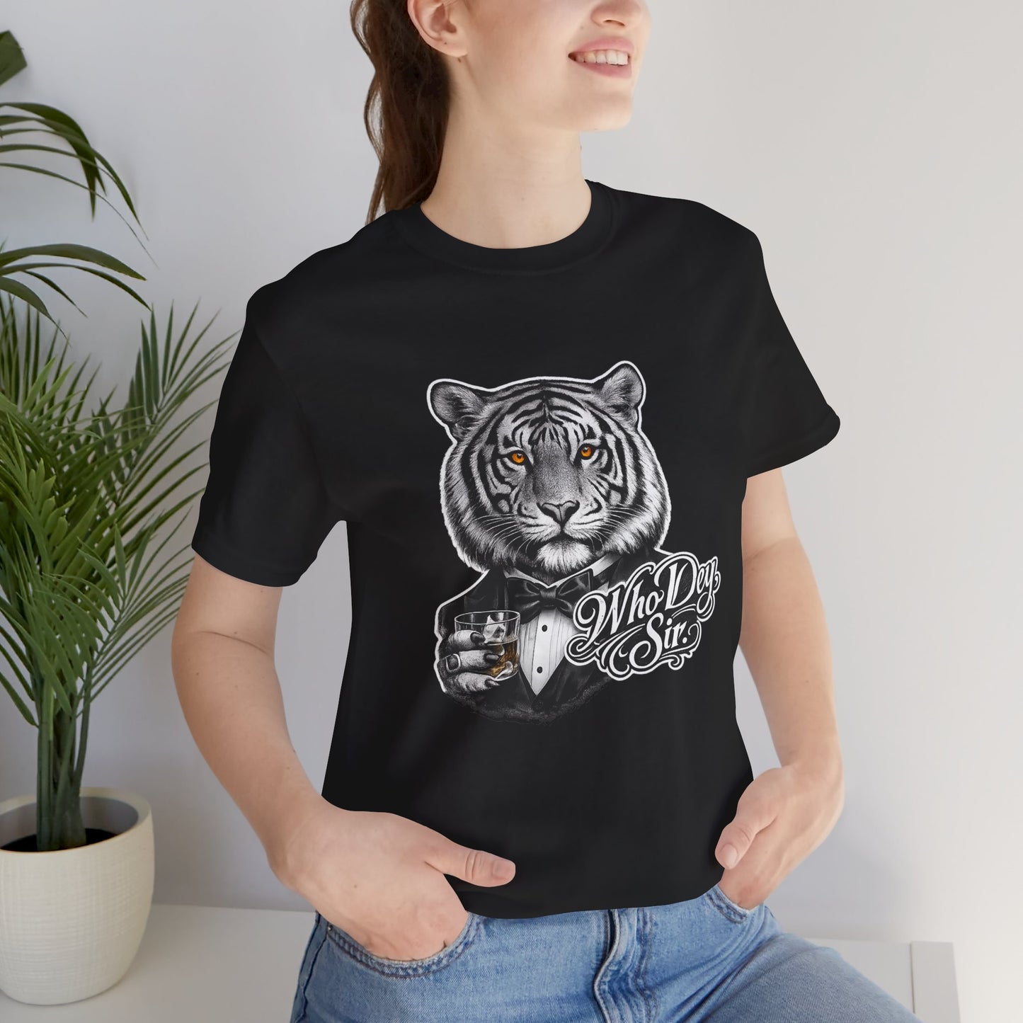 Tiger Tuxedo Tee — "Who Dey Sir" Graphic Shirt for Bengals Fans