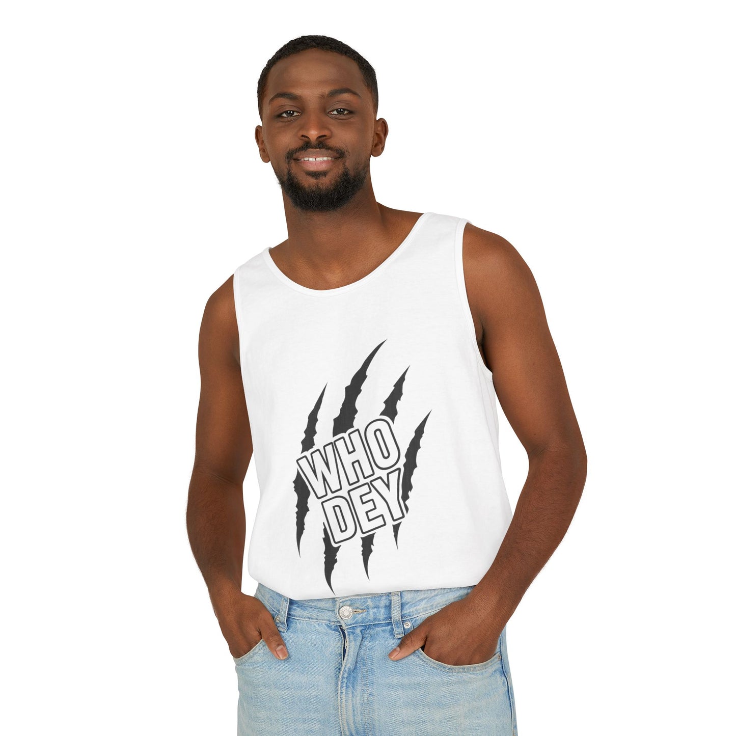 Who Dey Claw Tank Top — Football Fan Ripped Claw Graphic Tank