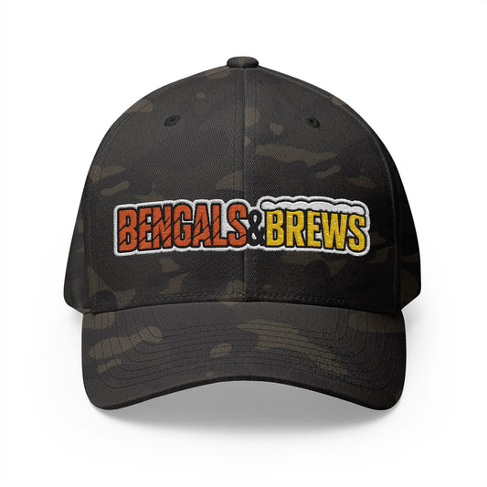 Embroidered Bengals and Brews Podcast Flex Fit Hat